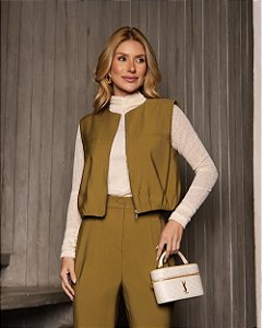 Colete Twill Zíper Donna Ritz