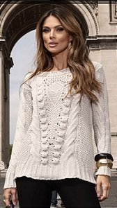 Blusa Tricot Poá 3D