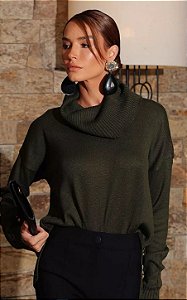 Blusa Tricot Mullet Trança Punho