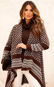 Casaco Tricot Bicolor Tweed