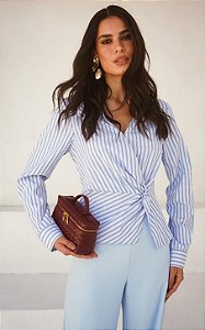 Camisa Tricoline Listrada Torcida Donna Ritz