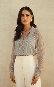 Camisa Chiffon Listras Donna Ritz