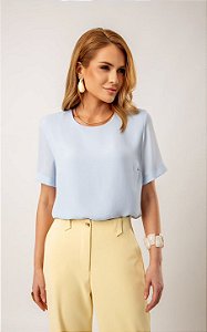 Blusa De Crepe Com Maga Curta Doce Flor