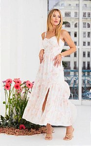 Vestido Midi Torcido Floral Donna Ritz