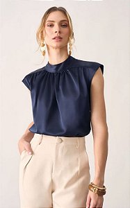 Blusa Cetim Com Franzido Milalai