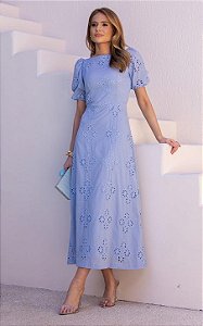 Vestido Midi Laise Com Mangas