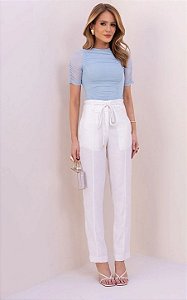 Calça Skinny Alfaiataria Com Amarração