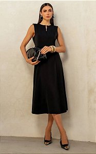 Vestido Midi Regata Em Alfaiataria Doce Flor