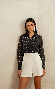 Camisa Manga Longa Poá Doce Flor