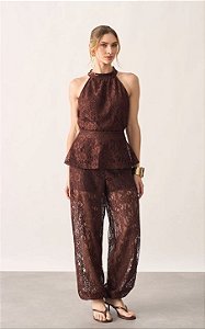Calça Em Renda Aladim Com Elástico Barra Milalai