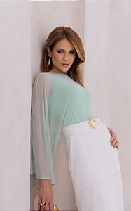 Body De Tule Manga Assimétrica