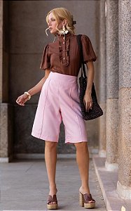 Short Alongado Em Alfaiataria Com Bolso Faca