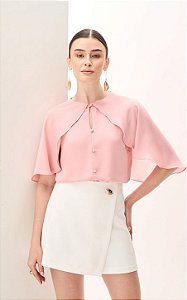 Blusa Capa Com Botões Decote Milalai