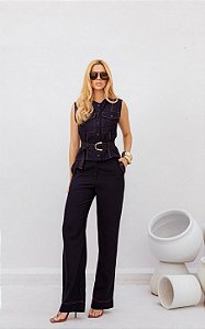 Conjunto Alfaiataria Utilitário Com Colete e Calça
