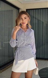 Camisa Listrada Com Lenço Milalai