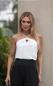 Regata Halter Aviamento Acrílico Donna Ritz