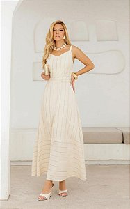 Vestido Midi Alfaiataria Listrado