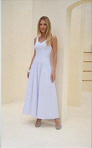 Vestido Longo Tricoline Listrado Donna Ritz