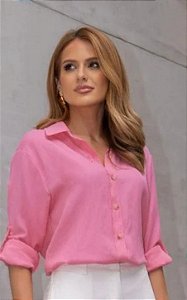 Camisa Em Viscose Com Martingâle Doce Flor