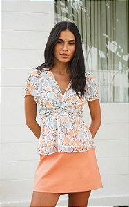 Blusa Yoryu Floral Busto Com Torcido Donna Ritz