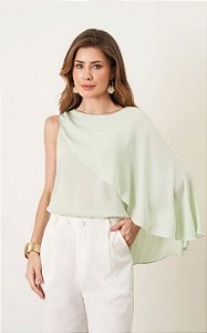 Blusa Em Crepe Capa Assimétrica Milalai