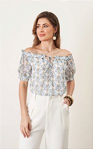 Blusa Ombro A Ombro Floral Milalai