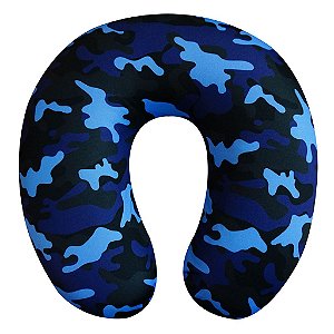 Almofada de Pescoço Camuflada Azul