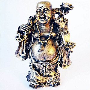 Buda da Fortuna Poderoso Amuleto Chinês -G para Atrair Prosperidade
