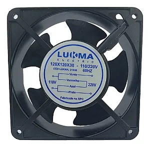 VENTILADOR COOLER C/ROLAMENTO 120X120X38MM BIVOLT - LUKMA