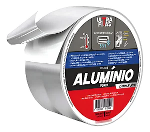 Fita aluminio puro  50mm A x 35 m  C  -  com adesivo