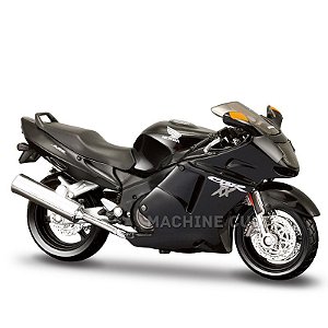 Miniatura Moto Corrida Honda CBR 1100XX Preta Metal Top Nova