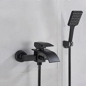 Misturador Monocomando de Parede para Banheira com Ducha Manual OFF BLACK