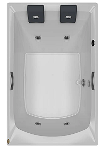 Banheira CARINA DUPLA G2 - Acrílica - 4 Jatos - 170x110x48cm - Jacuzzi® C/ Aquecedor