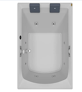 Banheira CARINA DUPLA G4 - Acrílica - 8 Jatos - 170x110x48cm - Jacuzzi®