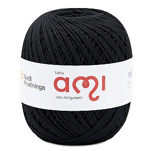 Linha Ami Piratininga Amigurumi 100% Algodão Mercerizado 250 metros - Preto