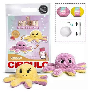 Kit Amigurumi Circulo Polvinho do Humor Cor Pitaya/Canário