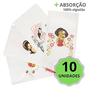 kit 10 Pano de Prato Boneca Artesã Estilotex 100% Algodão
