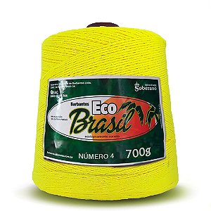 Barbante Eco Brasil Soberano 700g Fio 4 Amarelo Neon