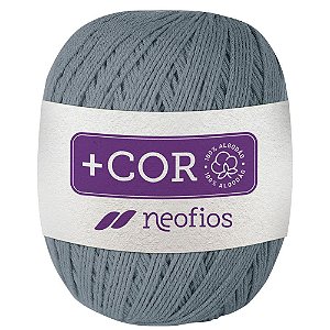 Barbante Neofios + Cor - 100% Algodão 200g - Fio 6 - Cinza