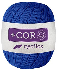 Barbante Neofios + Cor - 100% Algodão 200g - Fio 6 - Azul Royal