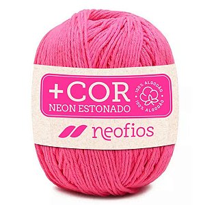 Barbante Neofios + Cor 100% Algodão 200g Fio 6 Rosa Neon