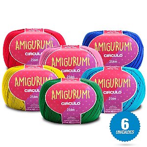 Kit Promoção 6 Amigurumi Circulo 254m Cores Sortidas