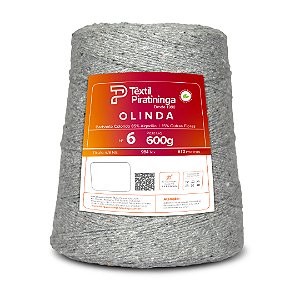 Barbante Olinda Colorido 600g Fio 6 - Cinza Claro