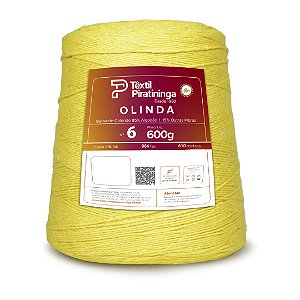Barbante Olinda Colorido 600g Fio 6 - Amarelo Canário