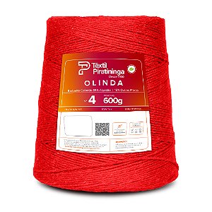 Barbante Olinda Colorido 600g Fio 4 - Vermelho
