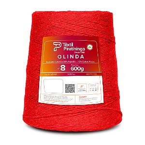 Barbante Olinda Colorido 600g Fio 8 - Vermelho