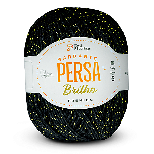 Barbante Persa Premium BrilhoTêxtil Piratininga 200g N6 - Preto