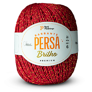Barbante Persa Premium BrilhoTêxtil Piratininga 200g N6 - Vermelho