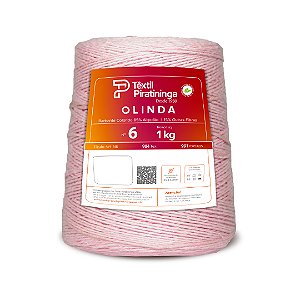 Barbante Olinda Têxtil Piratininga 1kg Fio 6 Rosa Bebê