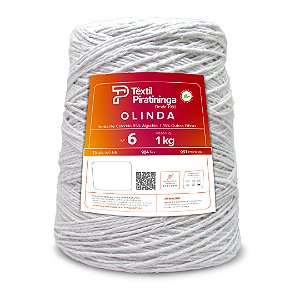 Barbante Olinda Têxtil Piratininga 1kg Fio 6 - Branco